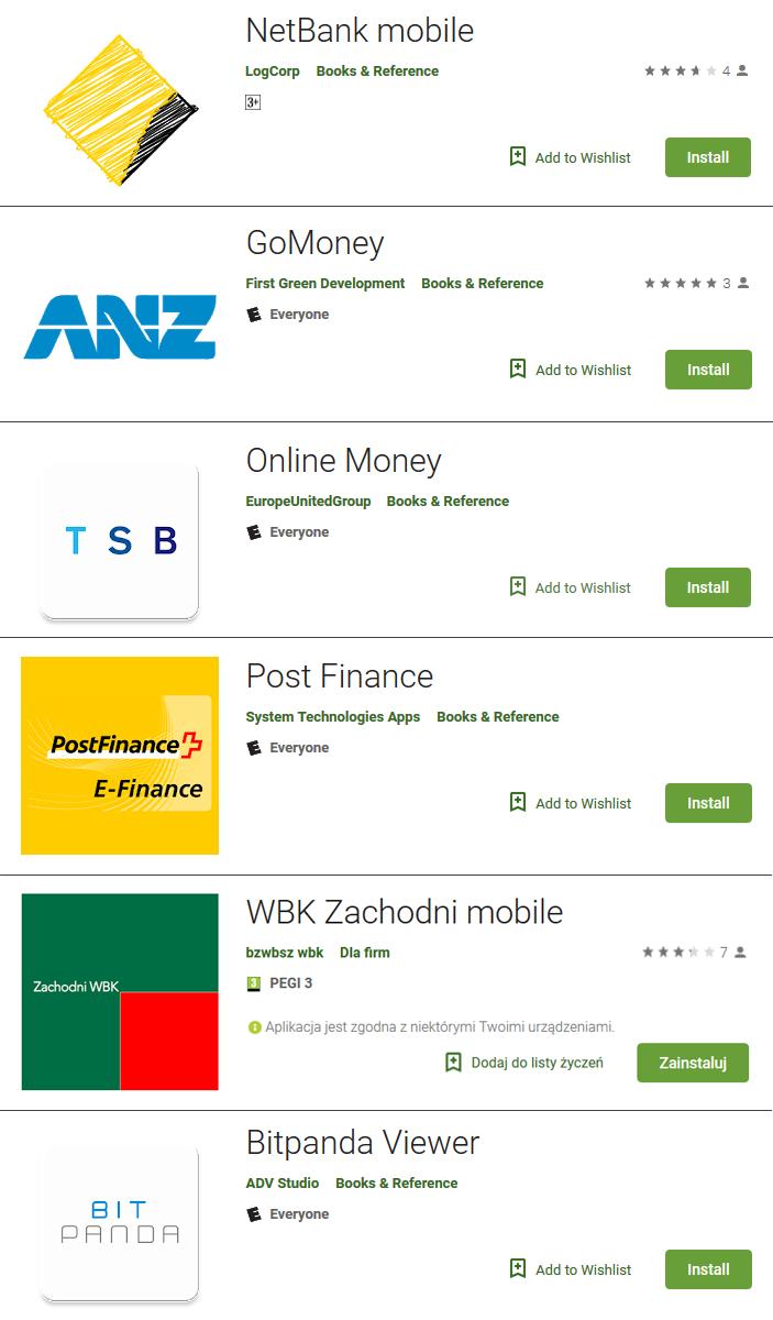 Fałszywe aplikacje bankowe kradną dane karty kredytowej w sklepie Google Play